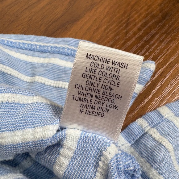 Croft & Barrow Women's XL Blue Striped Embroidered 3/4 Slv Button Cuff Knit Top - Picture 7 of 12